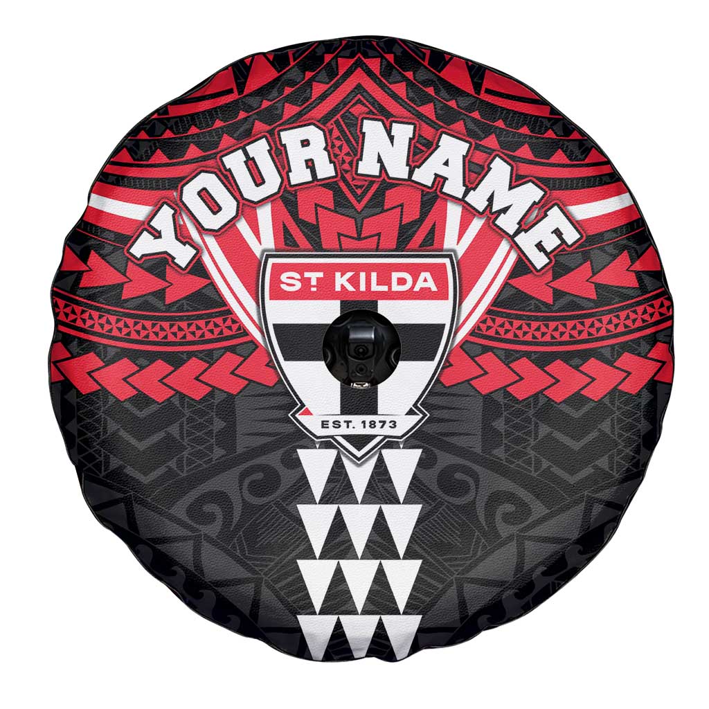Personalized St Kilda Saints Spare Tire Cover Polynesian Tribal Pattern Heritage Football
