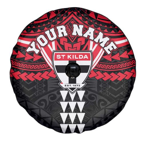 Personalized St Kilda Saints Spare Tire Cover Polynesian Tribal Pattern Heritage Football