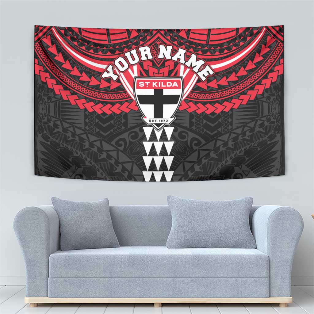 Personalized St Kilda Saints Tapestry Polynesian Tribal Pattern Heritage Football