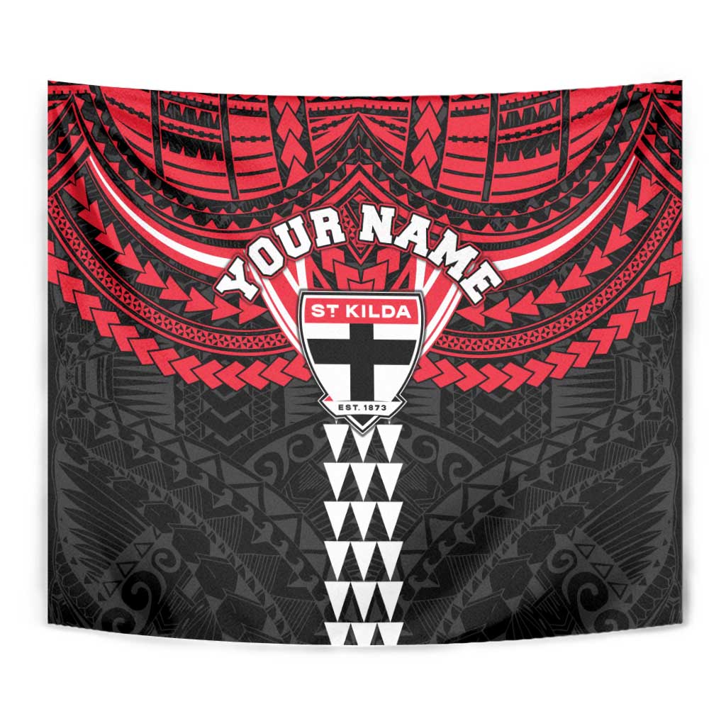 Personalized St Kilda Saints Tapestry Polynesian Tribal Pattern Heritage Football