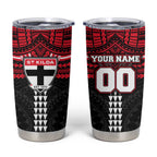 Personalized St Kilda Saints Tumbler Cup Polynesian Tribal Pattern Heritage Football