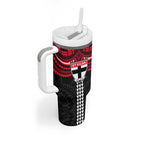 Personalized St Kilda Saints Tumbler With Handle Polynesian Tribal Pattern Heritage Football