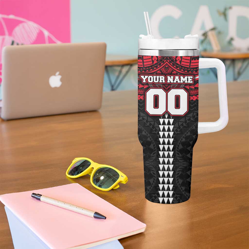 Personalized St Kilda Saints Tumbler With Handle Polynesian Tribal Pattern Heritage Football