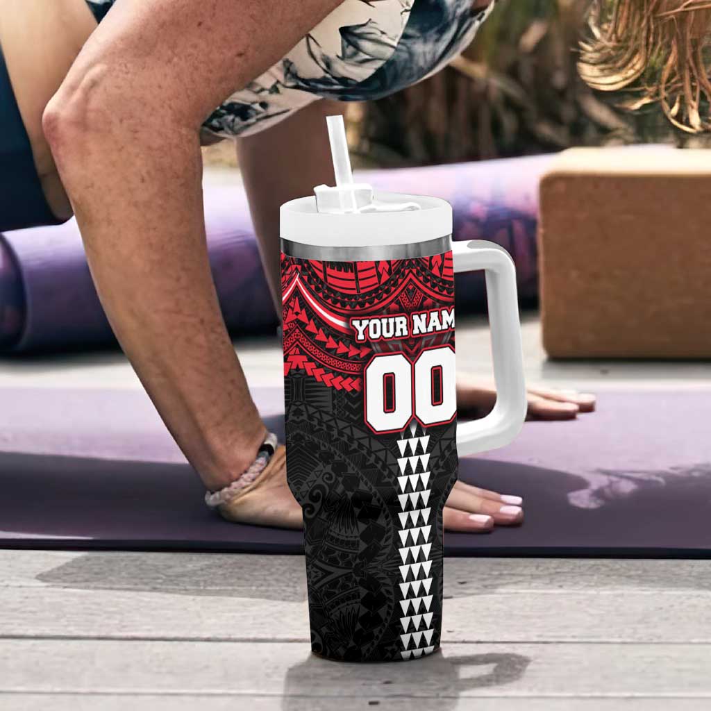 Personalized St Kilda Saints Tumbler With Handle Polynesian Tribal Pattern Heritage Football