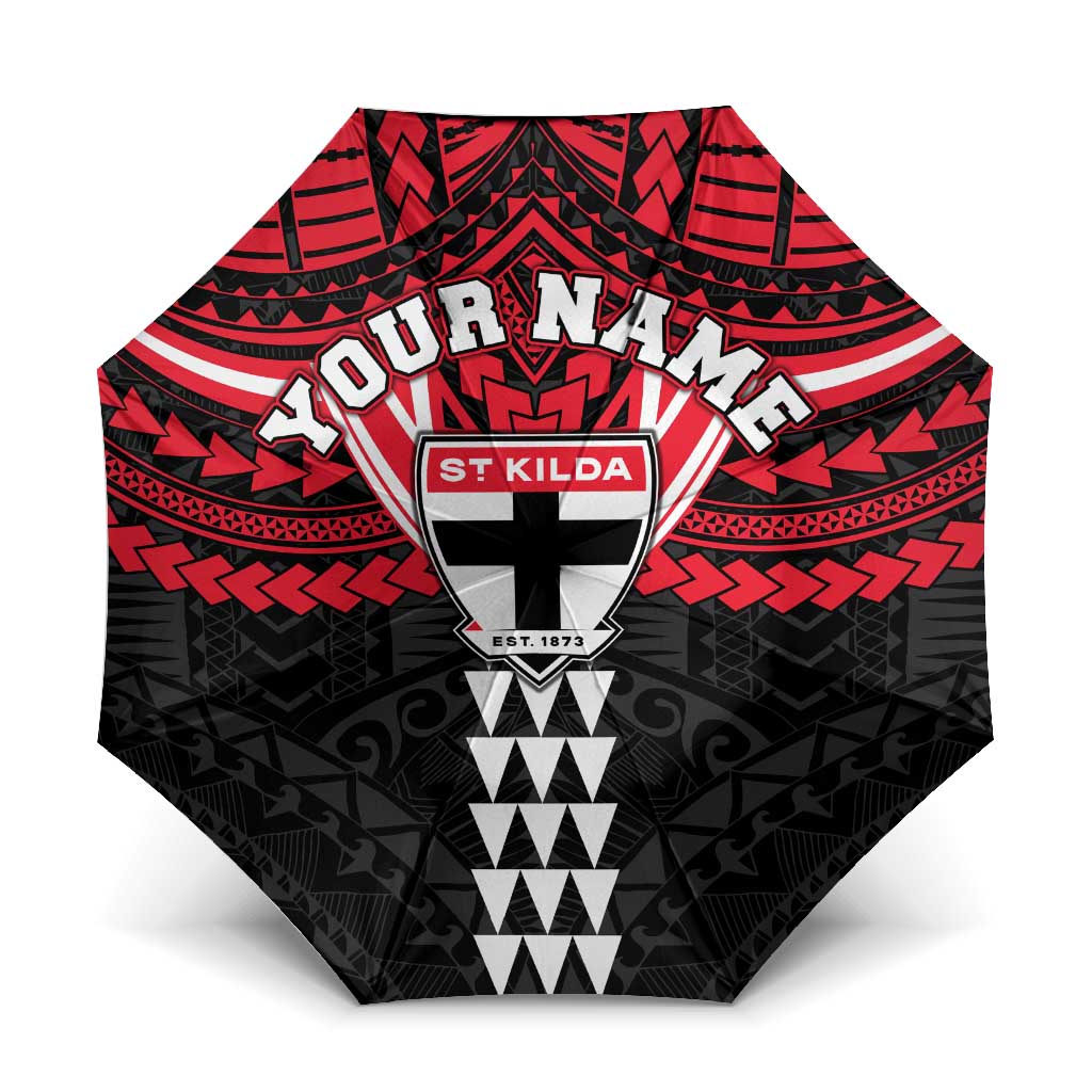 Personalized St Kilda Saints Umbrella Polynesian Tribal Pattern Heritage Football