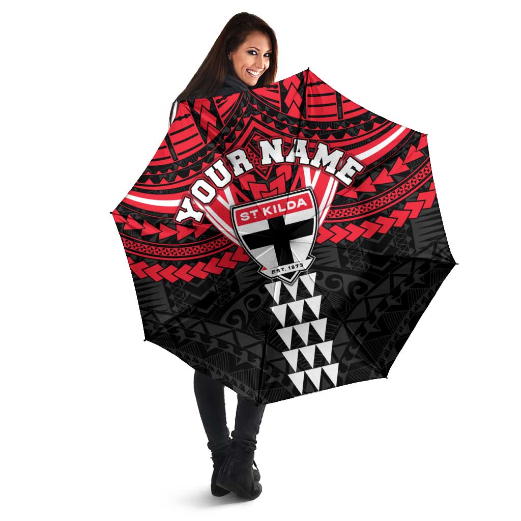 Personalized St Kilda Saints Umbrella Polynesian Tribal Pattern Heritage Football