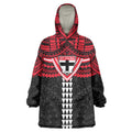 Personalized St Kilda Saints Wearable Blanket Hoodie Polynesian Tribal Pattern Heritage Football