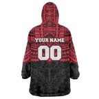 Personalized St Kilda Saints Wearable Blanket Hoodie Polynesian Tribal Pattern Heritage Football