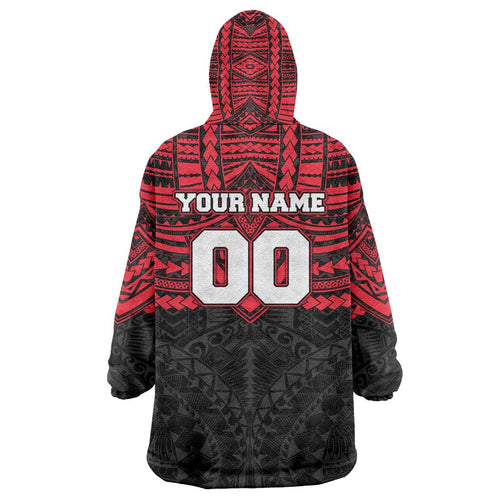 Personalized St Kilda Saints Wearable Blanket Hoodie Polynesian Tribal Pattern Heritage Football