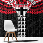 Personalized St Kilda Saints Window Curtain Polynesian Tribal Pattern Heritage Football