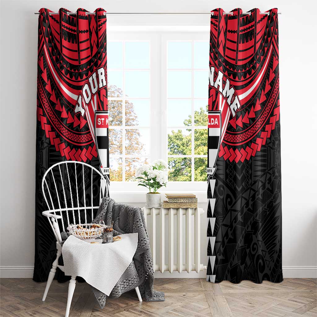 Personalized St Kilda Saints Window Curtain Polynesian Tribal Pattern Heritage Football