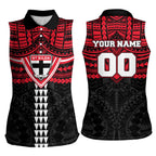 Personalized St Kilda Saints Women Sleeveless Polo Shirt Polynesian Tribal Pattern Heritage Football