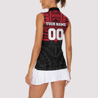 Personalized St Kilda Saints Women Sleeveless Polo Shirt Polynesian Tribal Pattern Heritage Football