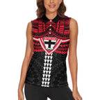 Personalized St Kilda Saints Women Sleeveless Polo Shirt Polynesian Tribal Pattern Heritage Football