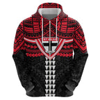 Personalized St Kilda Saints Zip Hoodie Polynesian Tribal Pattern Heritage Football