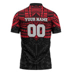 Personalized St Kilda Saints Zipper Polo Shirt Polynesian Tribal Pattern Heritage Football