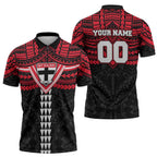Personalized St Kilda Saints Zipper Polo Shirt Polynesian Tribal Pattern Heritage Football