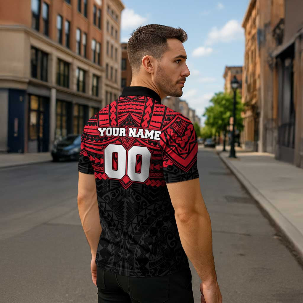 Personalized St Kilda Saints Zipper Polo Shirt Polynesian Tribal Pattern Heritage Football