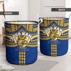 Personalized West Coast Eagles Laundry Basket Polynesian Tribal Pattern Heritage Football