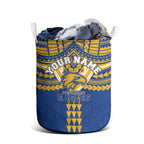 Personalized West Coast Eagles Laundry Basket Polynesian Tribal Pattern Heritage Football