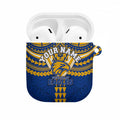 Personalized West Coast Eagles AirPods Case Polynesian Tribal Pattern Heritage Football