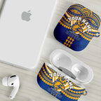 Personalized West Coast Eagles AirPods Case Polynesian Tribal Pattern Heritage Football
