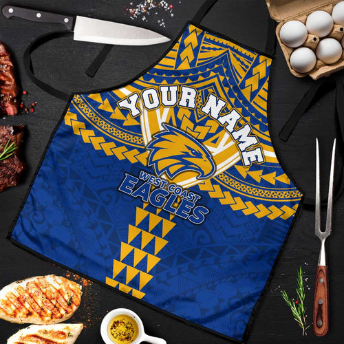 Personalized West Coast Eagles Apron Polynesian Tribal Pattern Heritage Football