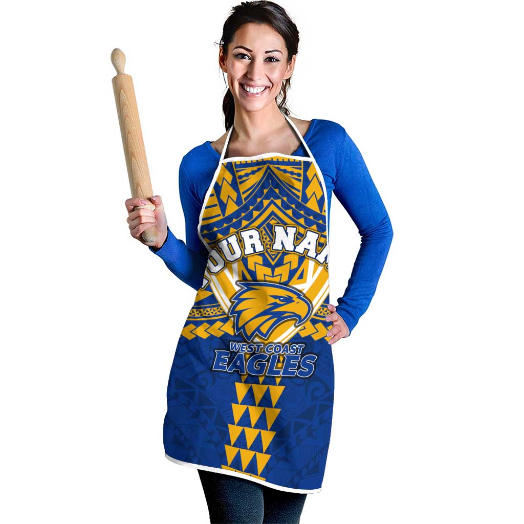 Personalized West Coast Eagles Apron Polynesian Tribal Pattern Heritage Football