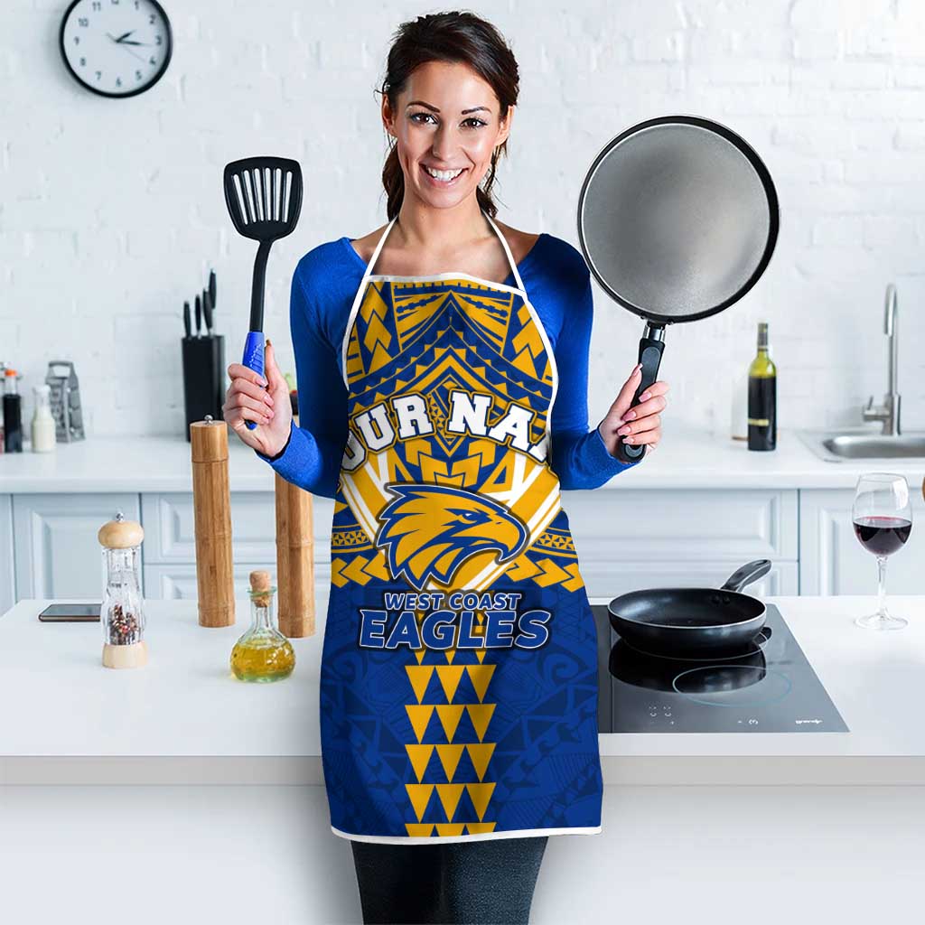 Personalized West Coast Eagles Apron Polynesian Tribal Pattern Heritage Football