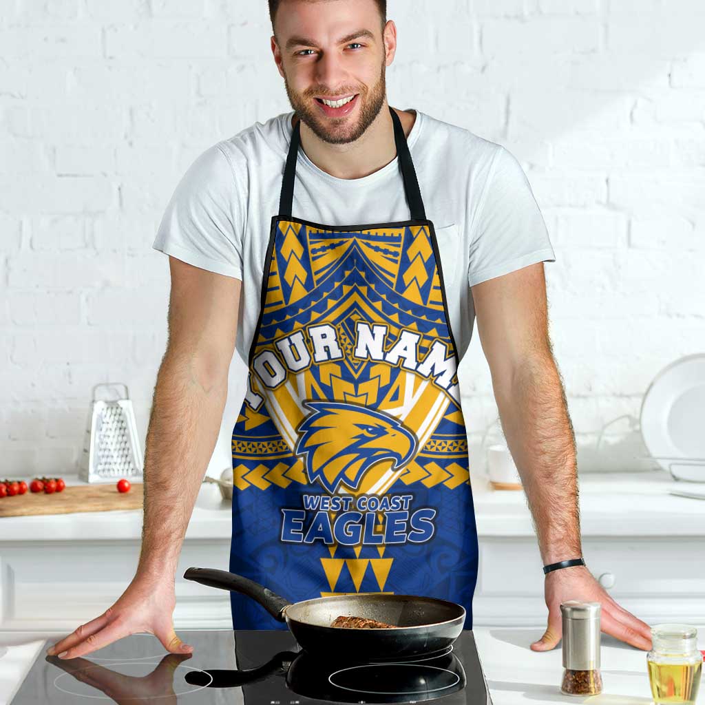 Personalized West Coast Eagles Apron Polynesian Tribal Pattern Heritage Football