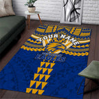 Personalized West Coast Eagles Area Rug Polynesian Tribal Pattern Heritage Football