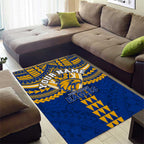 Personalized West Coast Eagles Area Rug Polynesian Tribal Pattern Heritage Football