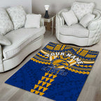 Personalized West Coast Eagles Area Rug Polynesian Tribal Pattern Heritage Football