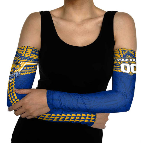 Personalized West Coast Eagles Arm Sleeves Polynesian Tribal Pattern Heritage Football