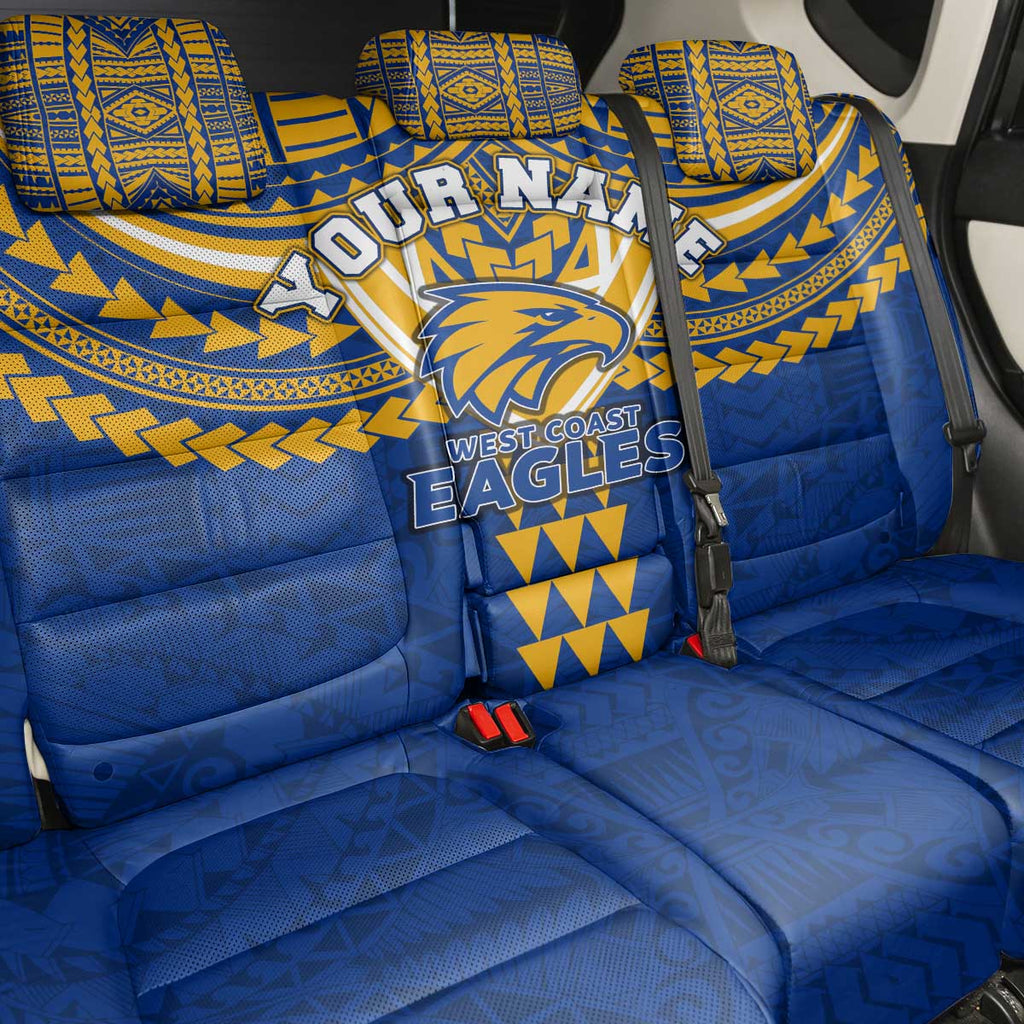 Personalized West Coast Eagles Back Car Seat Cover Polynesian Tribal Pattern Heritage Football