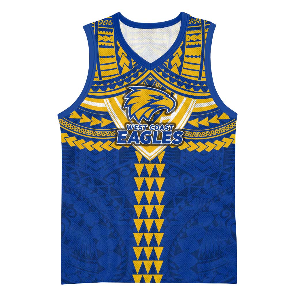 Personalized West Coast Eagles Basketball Jersey Polynesian Tribal Pattern Heritage Football