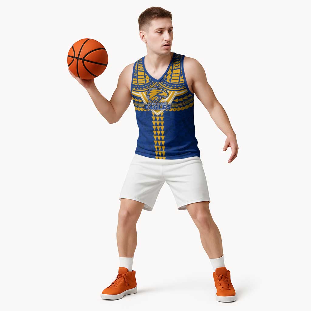 Personalized West Coast Eagles Basketball Jersey Polynesian Tribal Pattern Heritage Football