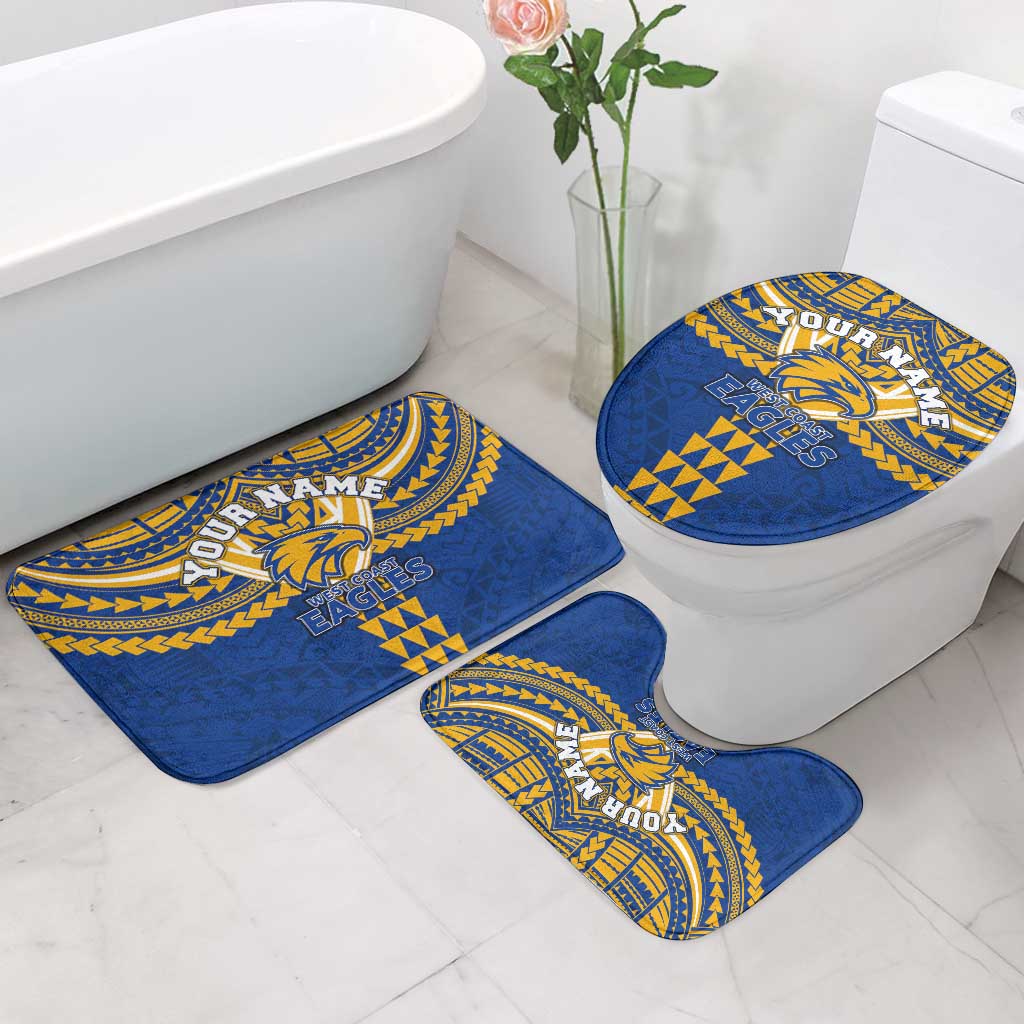 Personalized West Coast Eagles Bathroom Set Polynesian Tribal Pattern Heritage Football