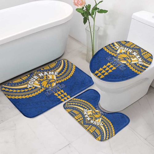 Personalized West Coast Eagles Bathroom Set Polynesian Tribal Pattern Heritage Football