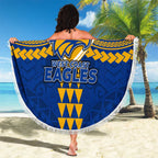 Personalized West Coast Eagles Beach Blanket Polynesian Tribal Pattern Heritage Football