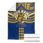 Personalized West Coast Eagles Blanket Polynesian Tribal Pattern Heritage Football
