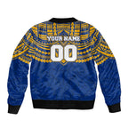 Personalized West Coast Eagles Bomber Jacket Polynesian Tribal Pattern Heritage Football