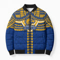 Personalized West Coast Eagles Bomber Puffer Jacket Polynesian Tribal Pattern Heritage Football
