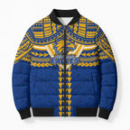 Personalized West Coast Eagles Bomber Puffer Jacket Polynesian Tribal Pattern Heritage Football