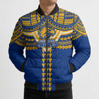 Personalized West Coast Eagles Bomber Puffer Jacket Polynesian Tribal Pattern Heritage Football