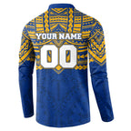 Personalized West Coast Eagles Button Sweatshirt Polynesian Tribal Pattern Heritage Football
