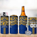 Personalized West Coast Eagles 4 in 1 Can Cooler Tumbler Polynesian Tribal Pattern Heritage Football