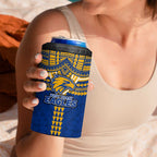 Personalized West Coast Eagles 4 in 1 Can Cooler Tumbler Polynesian Tribal Pattern Heritage Football