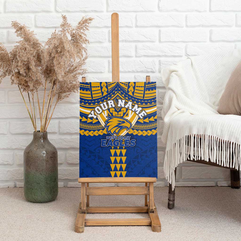 Personalized West Coast Eagles Canvas Wall Art Polynesian Tribal Pattern Heritage Football