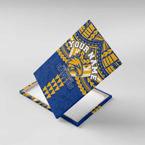 Personalized West Coast Eagles Canvas Wall Art Polynesian Tribal Pattern Heritage Football
